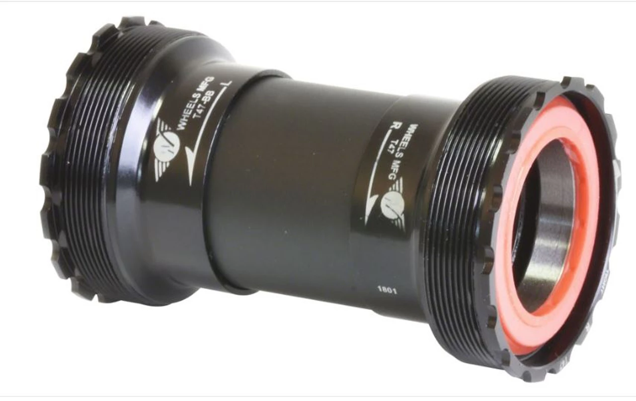 Wheels Manufacturing T47 Inboard Bottom Bracket - DUB Spindle, ABEC-3 Bearing, Black 1 Wheels Manufacturing T47 Inboard Bottom Bracket - DUB Spindle, ABEC-3 Bearing, Black