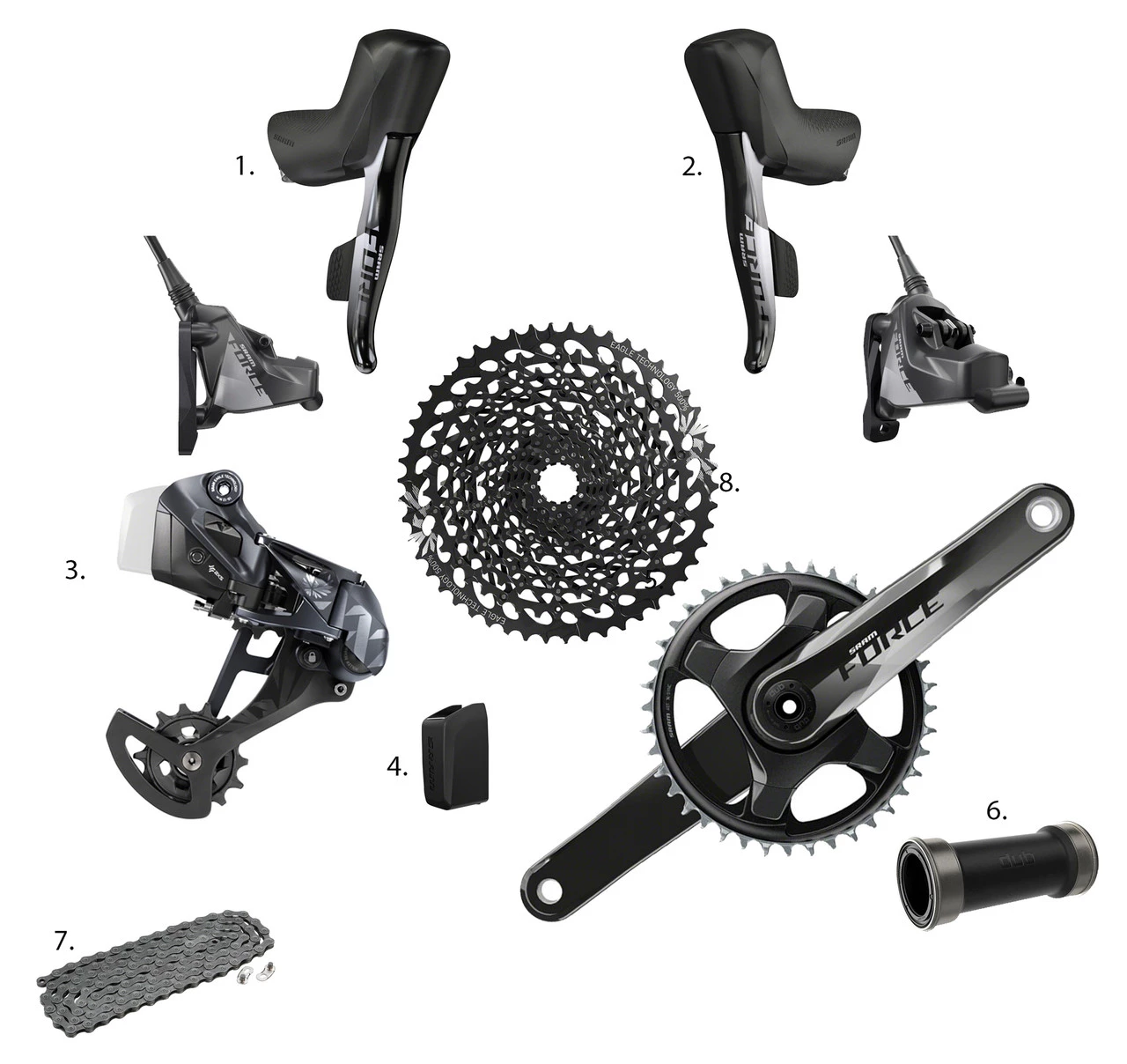 SRAM Force eTap AXS XX1 1x12 Gravel Groupset 2 SRAM Force eTap AXS XX1 1x12 Gravel Groupset - Image 2