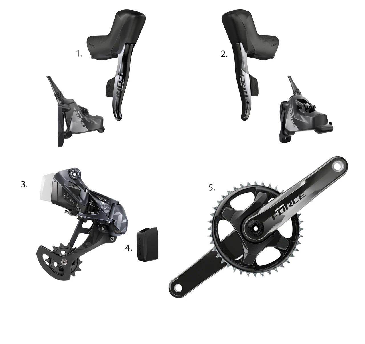 SRAM Force eTap AXS XX1 1x12 Gravel Groupset 1 SRAM Force eTap AXS XX1 1x12 Gravel Groupset