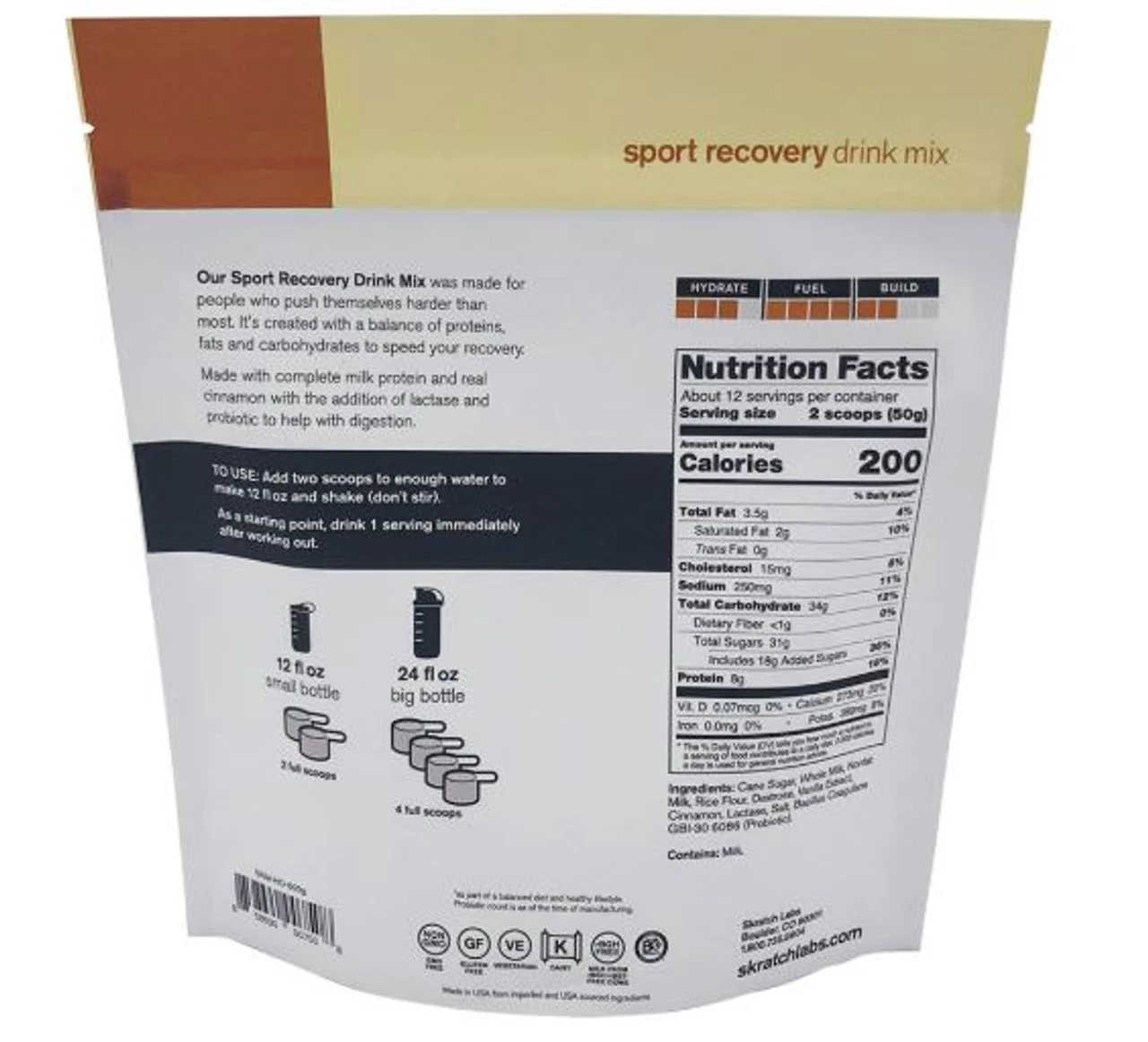 Skratch Labs Sport Recovery Drink Mix - 12 Servings 2 Skratch Labs Sport Recovery Drink Mix - 12 Servings - Image 2