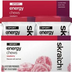 Skratch Labs Sport Energy Chews Box of 10 -Glory Cycles Store Online skratch chews raspberry 09560.1606369210