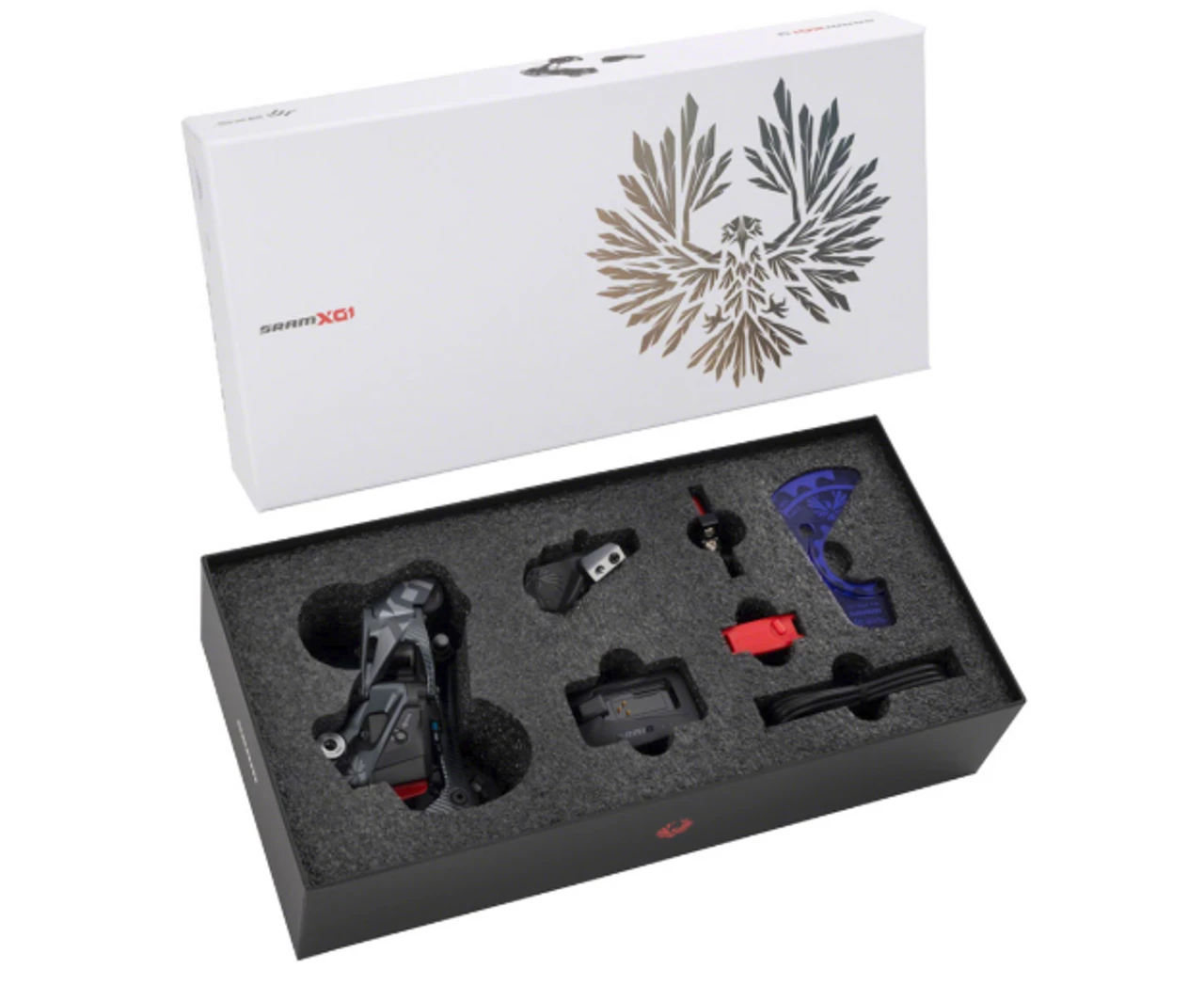 SRAM X01 Eagle AXS Upgrade Kit - Rear Derailleur, Battery, Eagle AXS Controller w/ Clamp, Charger/Cord 1 SRAM X01 Eagle AXS Upgrade Kit - Rear Derailleur, Battery, Eagle AXS Controller w/ Clamp, Charger/Cord